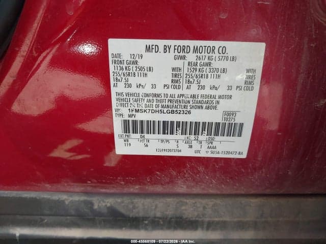 2020 FORD EXPLORER XLT 9