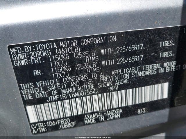 2021 TOYOTA RAV4 LE 9