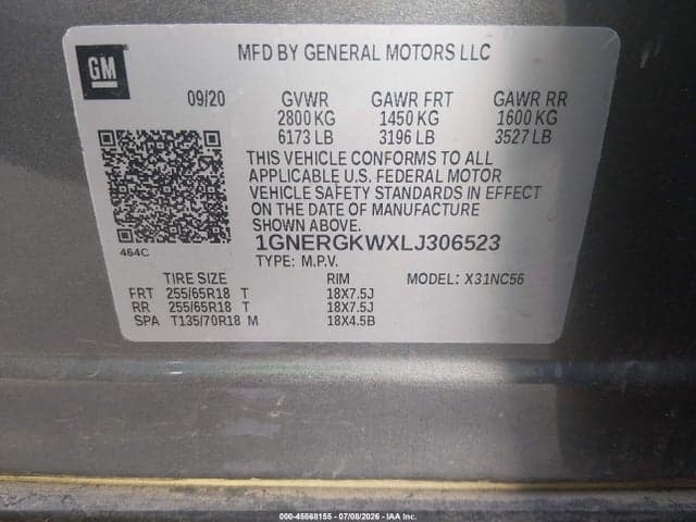 2020 CHEVROLET TRAVERSE FWD LT CLOTH 9