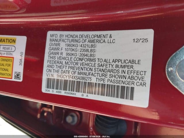 2025 HONDA ACCORD SE 9