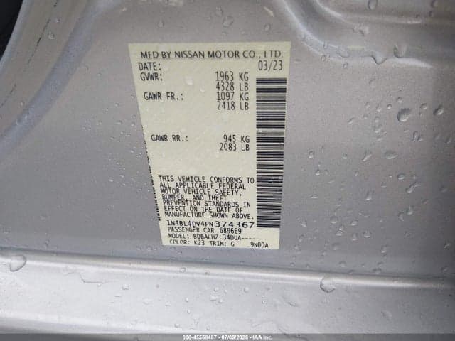 2023 NISSAN ALTIMA SV FWD 9