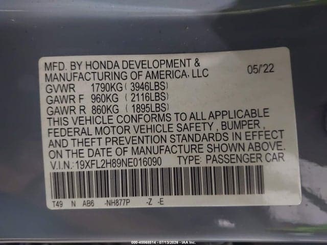 2022 HONDA CIVIC SPORT 9