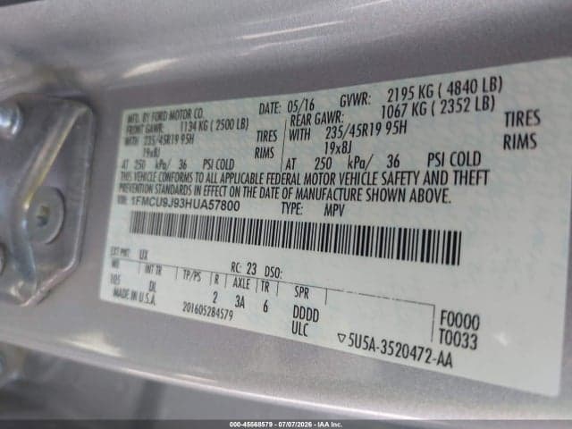 2017 FORD ESCAPE TITANIUM 9