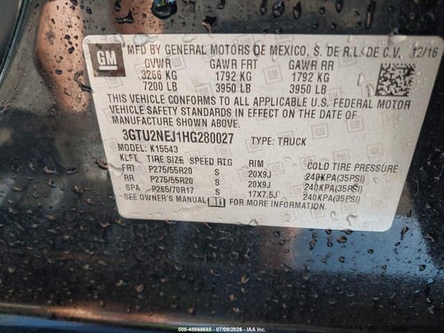 2017 GMC SIERRA 1500 SLT 9