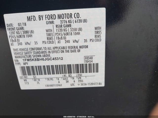 2018 FORD EXPLORER 9
