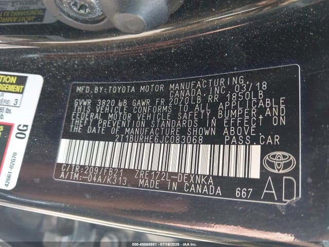 2018 TOYOTA COROLLA LE 9