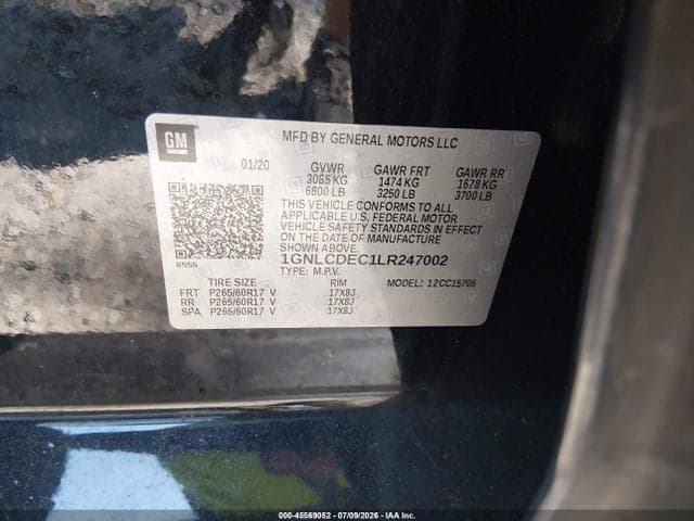 2020 CHEVROLET TAHOE 2WD COMMERCIAL FLEET 9