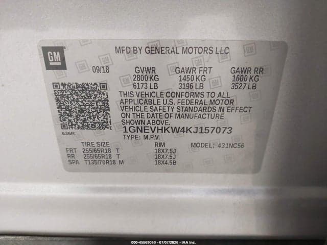 2019 CHEVROLET TRAVERSE 3LT 9