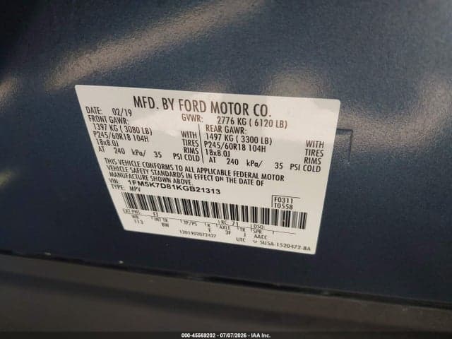 2019 FORD EXPLORER XLT 9