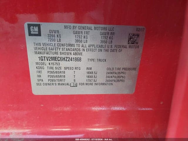 2017 GMC SIERRA 1500 SLE 9