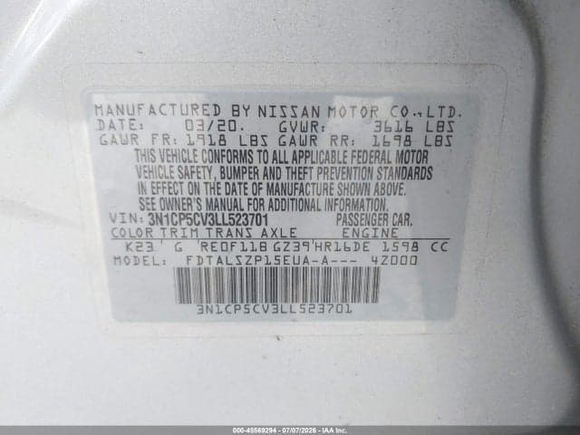 2020 NISSAN KICKS SV XTRONIC CVT 9