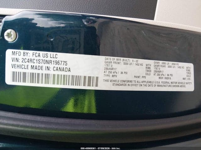 2022 CHRYSLER PACIFICA HYBRID LIMITED 9