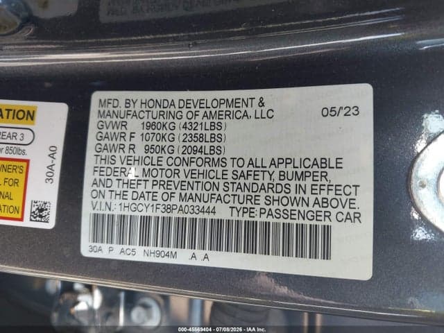 2023 HONDA ACCORD EX 9