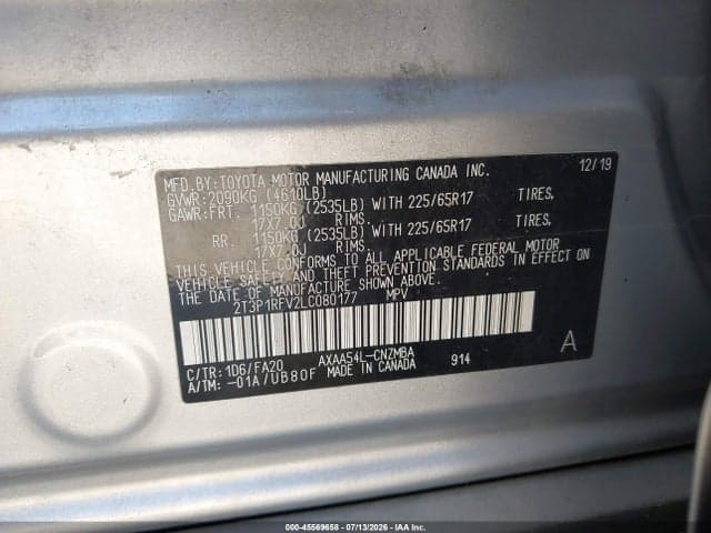 2020 TOYOTA RAV4 XLE 9