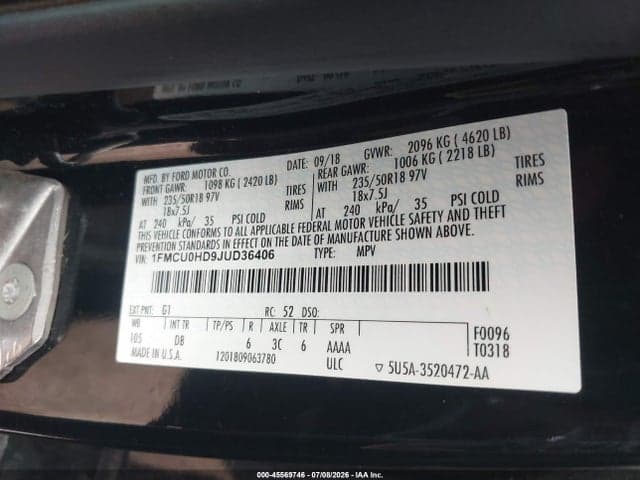 2018 FORD ESCAPE SEL 9