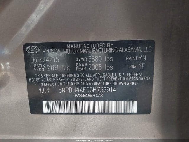 2016 HYUNDAI ELANTRA SE 9