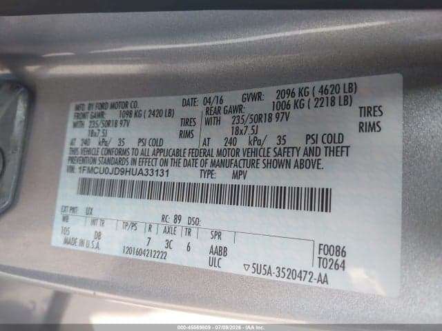 2017 FORD ESCAPE TITANIUM 10