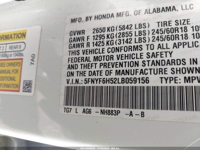 2020 HONDA PILOT AWD EX-L 9