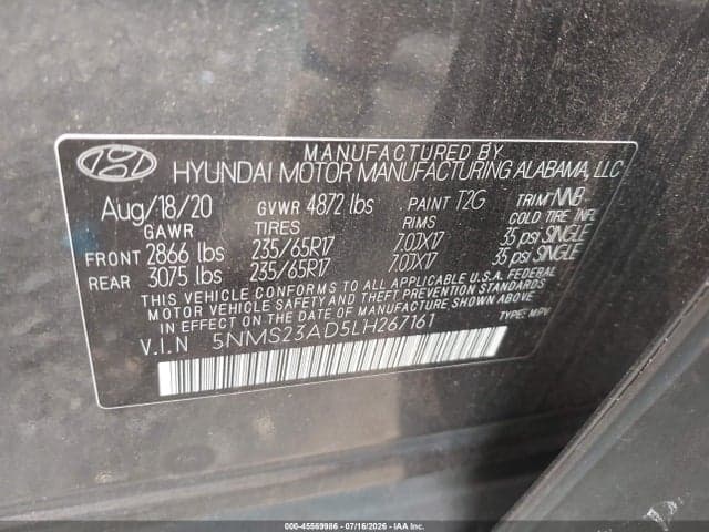 2020 HYUNDAI SANTA FE SE 9