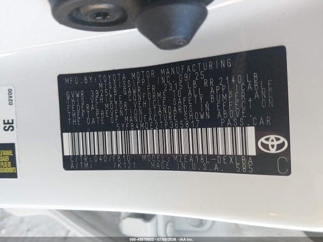 2026 TOYOTA COROLLA LE 9