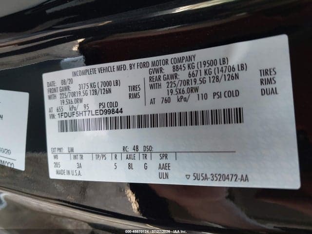 2020 FORD F-550 CHASSIS XL/XLT 9