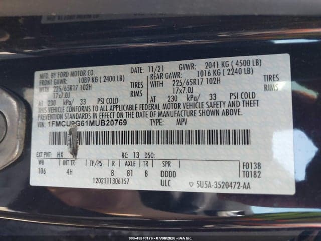 2021 FORD ESCAPE SE 9