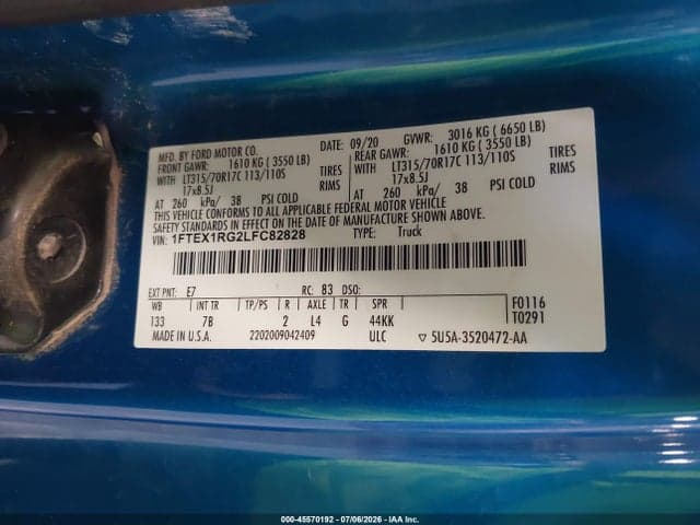 2020 FORD F-150 RAPTOR 9