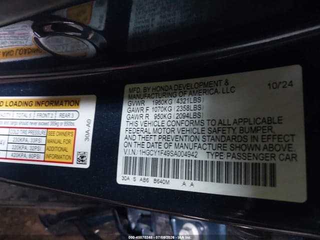 2025 HONDA ACCORD SE 9