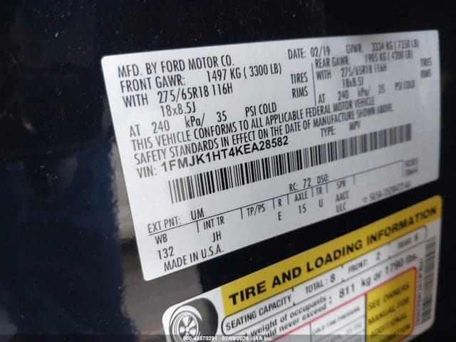 2019 FORD EXPEDITION MAX XLT 9