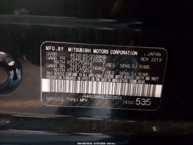 2020 MITSUBISHI ECLIPSE CROSS ES 1.5T 9