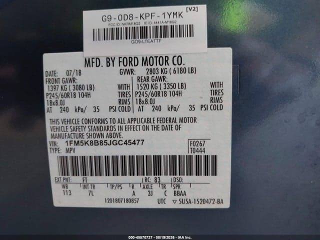 2018 FORD EXPLORER 9