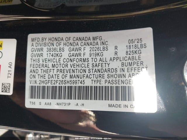 2025 HONDA CIVIC LX 8