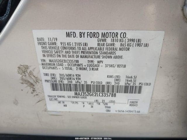 2020 FORD ECOSPORT SE 9