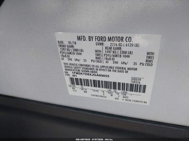 2018 FORD EXPLORER XLT 9