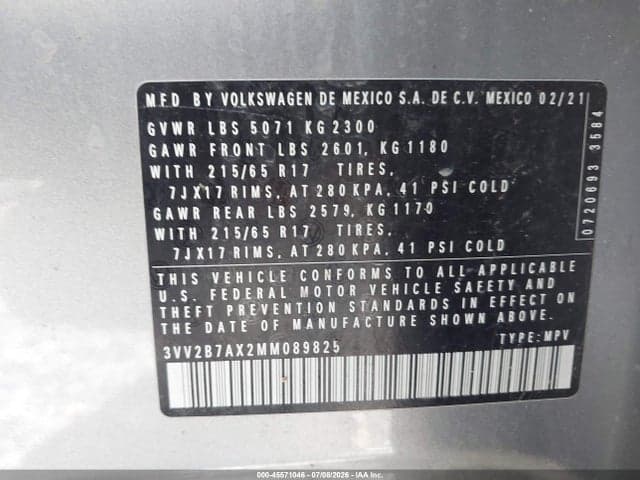 2021 VOLKSWAGEN TIGUAN 2.0T SE/2.0T SE R-LINE BLACK/2.0T SEL 9
