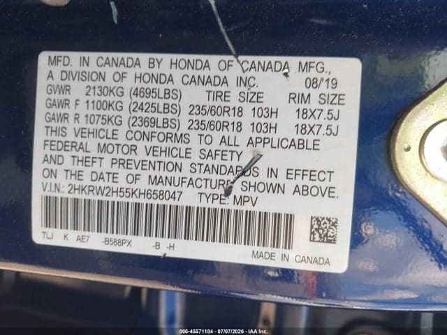 2019 HONDA CR-V EX 9