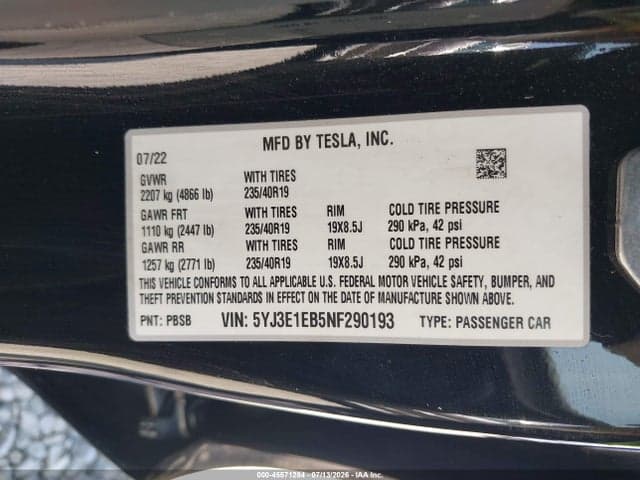 2022 TESLA MODEL 3 LONG RANGE DUAL MOTOR ALL-WHEEL DRIVE 9