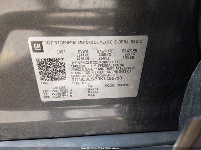 2019 CHEVROLET TRAX LT 9