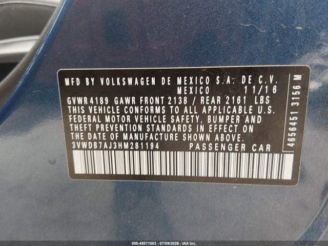 2017 VOLKSWAGEN JETTA 1.4T SE 9