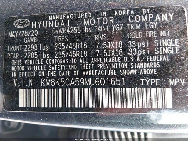 2021 HYUNDAI KONA ULTIMATE 9