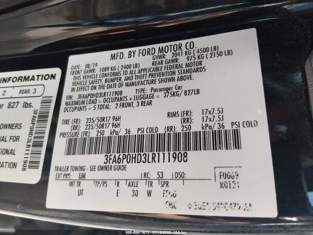 2020 FORD FUSION SE 9