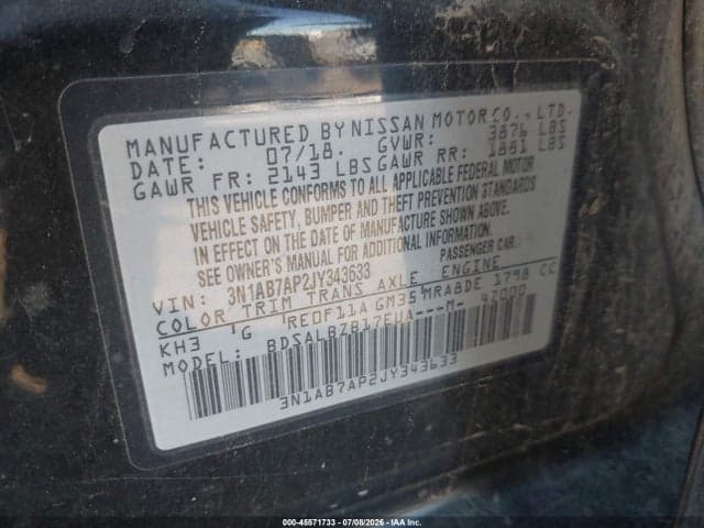 2018 NISSAN SENTRA S 9