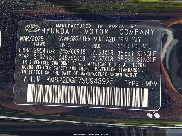 2025 HYUNDAI PALISADE SEL 9