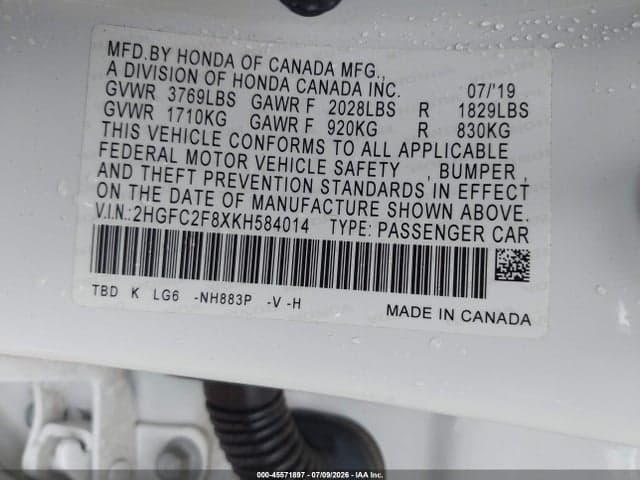 2019 HONDA CIVIC SPORT 9