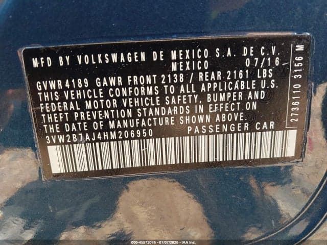 2017 VOLKSWAGEN JETTA 1.4T S 9