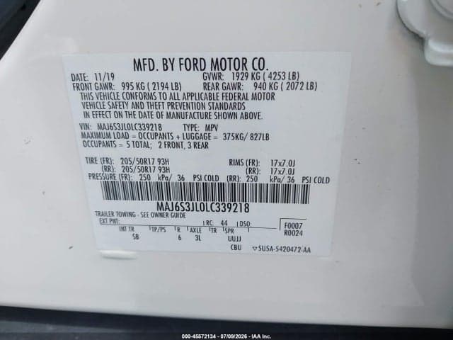2020 FORD ECOSPORT SES 9