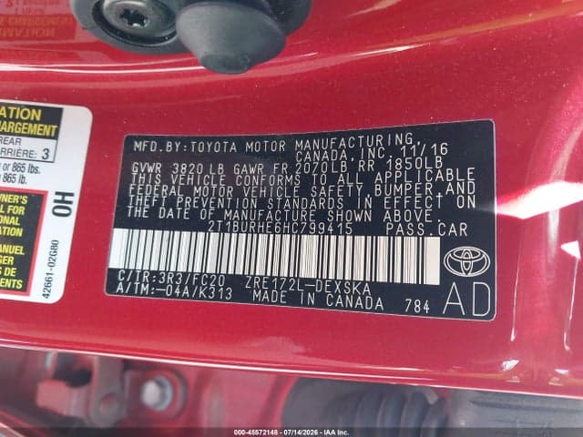 2017 TOYOTA COROLLA SE 9