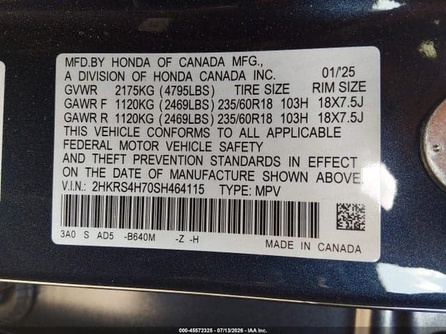 2025 HONDA CR-V EX-L AWD 9