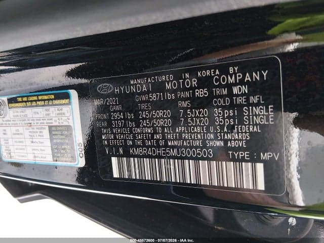 2021 HYUNDAI PALISADE SEL 9
