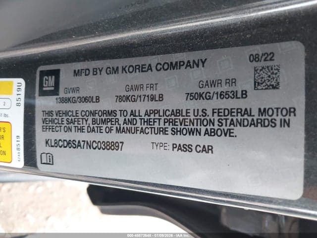 2022 CHEVROLET SPARK FWD 1LT AUTOMATIC 9